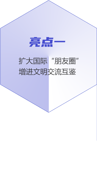 亮點(diǎn)一：擴(kuò)大國(guó)際“朋友圈” 增進(jìn)文明交流互鑒